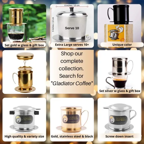 Vista 5 de Juego de filtros para cafetera vietnamita, gotero de café estilo prensa francesa, prensa portátil reutilizable de 1 taza de una sola porción, 8