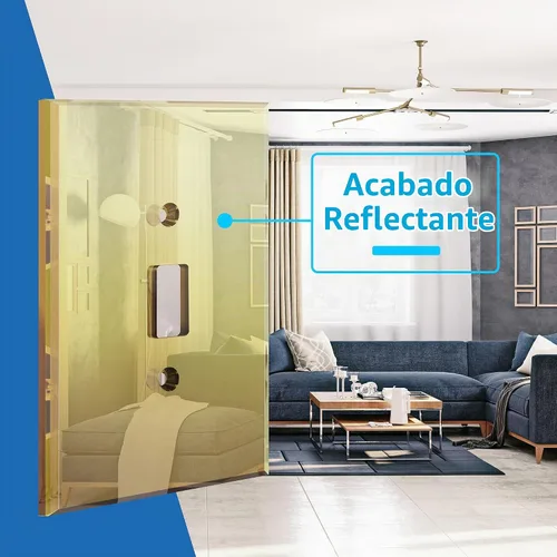 Vista 3 de LIDER - Placa de pared reflectante para interruptor de palanca, de gran tamaño, 1 banda, acrílico Dorado
