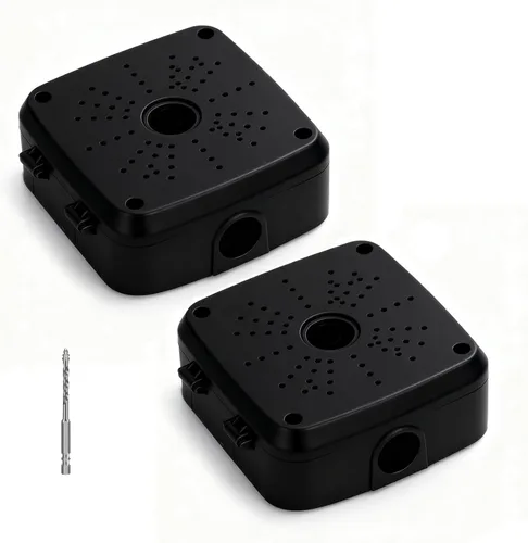 Vista 9 de Soporte universal para cámara de seguridad, soporte de caja de conexiones abatible, base de cámara IP de plástico impermeable, soporte de cable