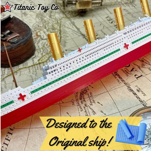 Vista 4 de TitanicToyCo HMHS Britannic Modelo de barco 1 pie de largo totalmente montado, modelo de barcos, juguetes británicos para niños, modelo de crucero