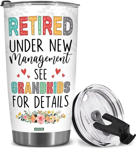 Vista 11 de WHIDOBE Vaso de jubilado personalizado (1 niño) personalizado jubilado bajo nueva administración, mira a los nietos para obtener detalles, vaso