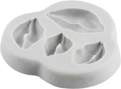 Vista 9 de Moldes de silicona con temática de maquillaje, moldes para fondant, para besos, labios, lápiz labial, perfume, pestañas, cepillo para decoración