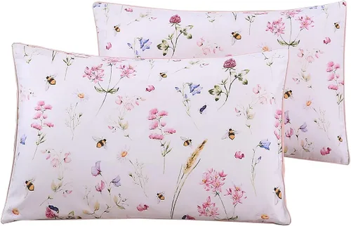 Vista 7 de WINLIFE Juego de 2 fundas de almohada de algodón 100%, tamaño estándar, de fibras largas, 20×26 pulgadas, fundas de almohada frescas, transpirables