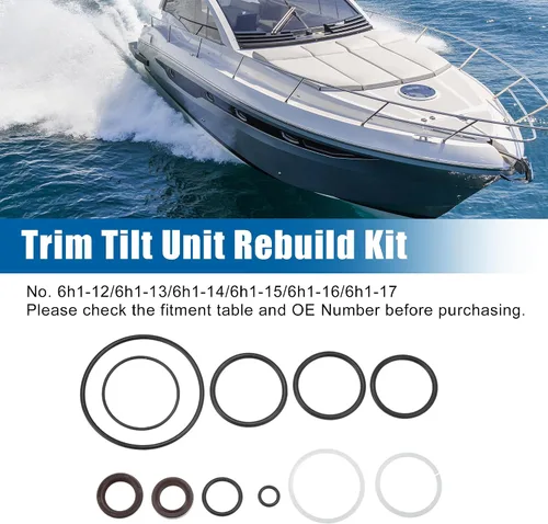 Vista 2 de X AUTOHAUX Kit de reconstrucción para motores fueraborda Yamaha 60 70 75 85 90HP Trim Tilt Unit 6h1-12/6h1-13/6h1-14/6h1-15/6h1-16/6h1-17