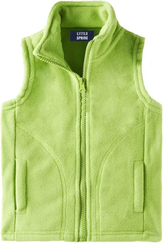 Vista 16 de LittleSpring Boys Girls Fleece Vest Sleeveless Jacket Full-Zip Fall Winter Warm Outerwear Negro