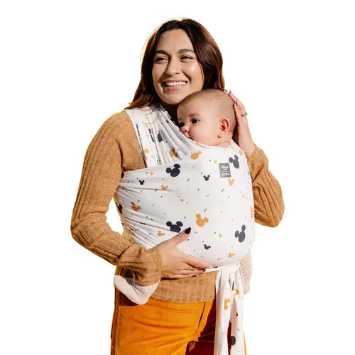 Vista 12 de Portabebés Moby Baby Wrap Featherknit para recién nacidos a niños pequeños (8-15kg), porta bebé tipo cabestrillo, diseño ligero y manos libres