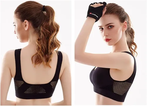 Vista 3 de Sujetadores deportivos de espalda cruzada para mujer, acolchado sin costuras, soporte de alto impacto para yoga, gimnasio, entrenamiento, fitness