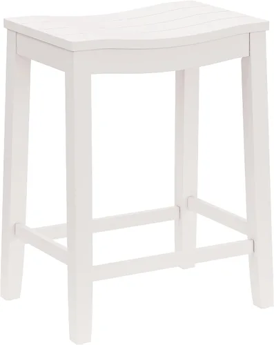 Vista 19 de Hillsdale Fiddler Taburete de altura de mostrador de madera sin respaldo con asiento estilo silla de montar, gris envejecido gris (Aged Gray)