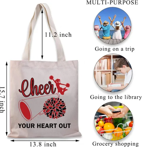 Vista 4 de BDPWSS Bolsa de mano de animadora para mujer, regalo de animadora para mamá, regalo para animar a tu corazón