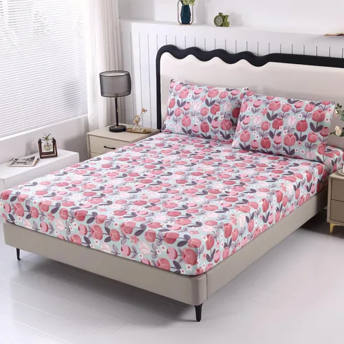 Vista 26 de SDIII Sábana bajera ajustable azul floral individual con 2 fundas de almohada, no incluye sábana encimera, microfibra suave azul vintage, sábanas