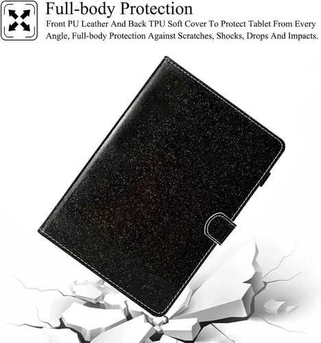 Vista 6 de REASUN Funda para Galaxy Tab A7 Lite de 8.7 pulgadas, piel sintética de alta calidad con ranuras para tarjetas, funda con soporte multiángulo
