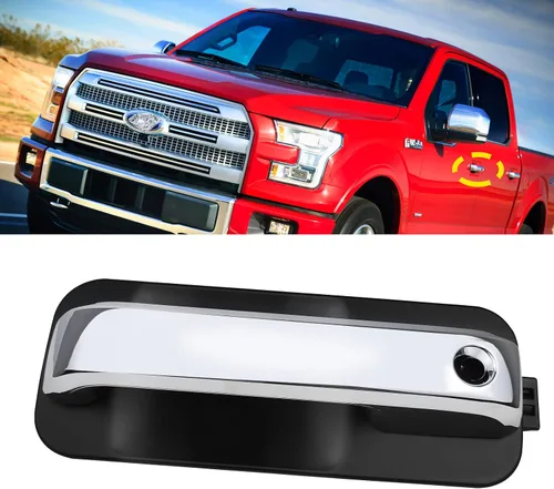 Vista 12 de Moonlinks - Manija de puerta trasera izquierda compatible con Ford F150 2015-2020 F150 Left Rear Door Handle Replacement Chrome Palanca cromada.