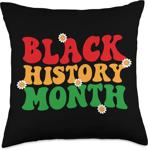 Vista 4 de Retro Groovy Black History Month Pride African American Throw Pillow