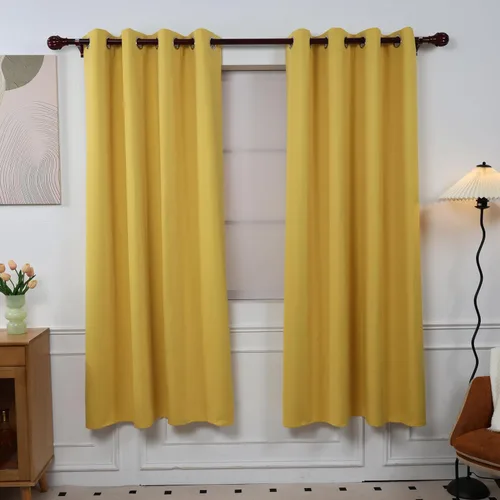 Vista 9 de INLINAS Cortinas opacas para dormitorio, aislamiento térmico, reducción de ruido, juego de 2 paneles de ahorro de energía, beige, 42 pulgadas