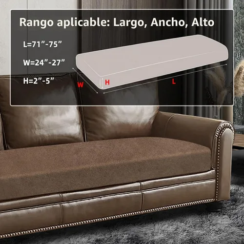 Vista 3 de ANARACHON Fundas de cojín de sofá con aspecto de cuero, juego de fundas de asiento de sofá, protector de muebles para sillón seccional, sofá biplaza