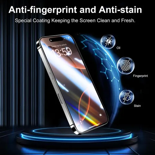 Vista 7 de OneFish Protector de pantalla de vidrio templado de borde completo para iPhone 11 Pro/XS/X de 5.8 pulgadas, paquete de 2 refuerzos de bordes, HD