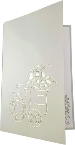 Vista 8 de iGifts And Cards Soporte patriótico para plantas de bicicleta, tarjeta de felicitación desplegable 3D, rojo, blanco, azul, flores, Wow, media