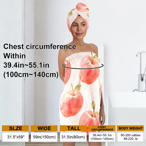 Vista 3 de Juego de toallas de baño y toallas para el cabello para mujer, suave y absorbente de microfibra de secado rápido, con cierre elástico, toalla de spa