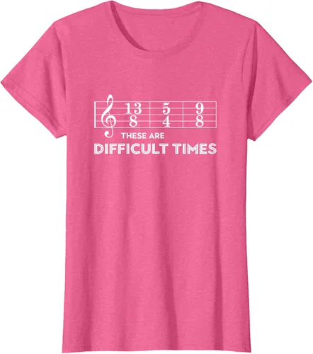 Vista 91 de Musician - Camiseta con texto en inglés "These are Difficult Times", talla S
