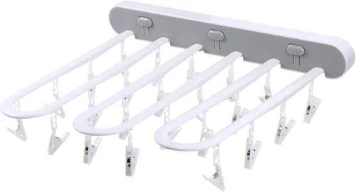 Vista 10 de Hemoton Estante de almacenamiento para ropa interior, toallero, secadora plegable, estante para ropa interior, disfraz, soporte para calcetines