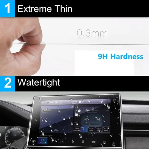 Vista 4 de TTCR-II Protector de pantalla compatible con Jeep Compass 2022, 2023, 2024, 2025 y 2026, de 10.1 pulgadas, protector de vidrio templado de 10.1