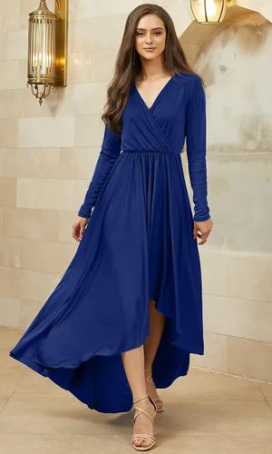 Vista 2 de KOH KOH Vestido de cóctel formal de otoño e invierno con abertura para mujer