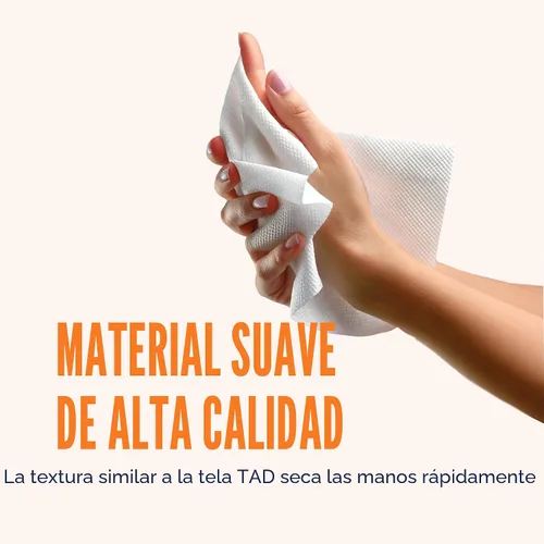 Vista 2 de Toallas de papel industriales 10 x 800 rollo de toallas blancas de alta capacidad, calidad premium (textura similar a la tela TAD) se adapta a