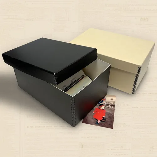 Vista 5 de Golden State Art, Cajas de almacenamiento para fotos de archivo, caja de conservación sin ácidos, de 5 x 7 x 12 pulgadas, con capacidad para hasta