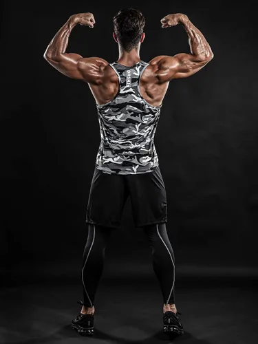 Vista 2 de DRSKIN Men's 4 or 3 Pack Tank Tops Sleeveless Shirts Dry Fit Y-Back Muscle Mesh Gym Training Athletic Workout
