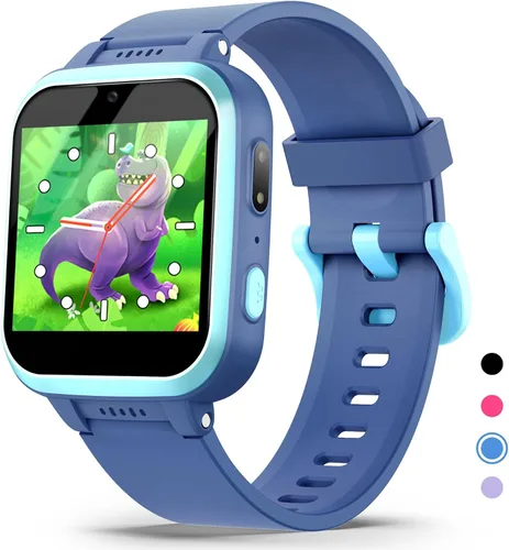 Vista 27 de Reloj inteligente para niños con juegos de rompecabezas, pantalla táctil HD, cámara de video, reproductor de música, podómetro, reloj despertador
