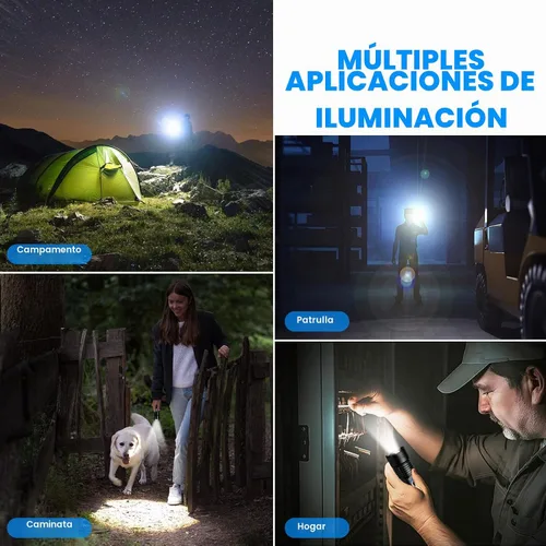 Vista 6 de Linterna recargable de 99,000 lúmenes - Paquete de 3 linternas LED brillantes con 5 modos, linterna impermeable de mano para camping, hogar, exterior