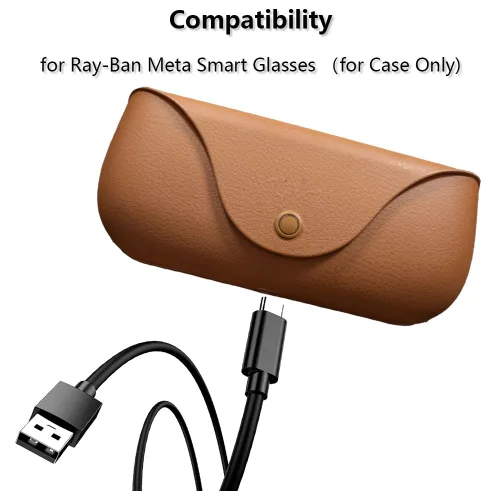 Vista 2 de [Paquete de 2] Cable USB-C tipo C compatible con Ray-Ban Estuche de carga para cargador de lentes inteligentes Meta (tipo C)