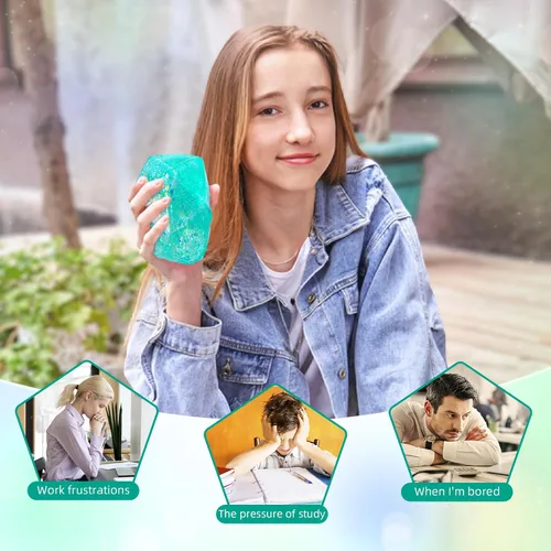 Vista 5 de Cubo de estrés Squishy Bolas de estrés para adultos y niños, bola antiestrés de azúcar blanda de hielo, juguetes sensoriales antiestrés de elevación