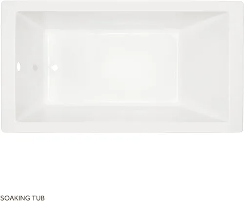 Vista 3 de Signature Hardware 447022 Sitka - Bañera de acrílico de 60 pulgadas con orificio de desbordamiento preperforado, color blanco