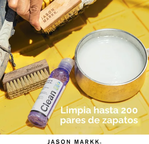 Vista 6 de Jason Markk Cuidado de Zapatos y Deportivas, Limpieza de Zapatos, Limpia y Acondiciona Calzado, Púrpura, 8 fl oz (paquete de 1)