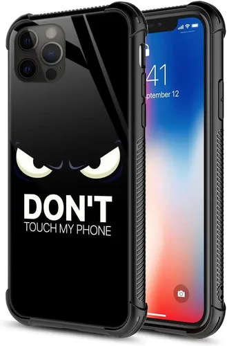 Vista 21 de ZHEGAILIAN Funda para iPhone 13, parte trasera de vidrio templado + funda protectora de TPU de silicona suave con diseño de munición
