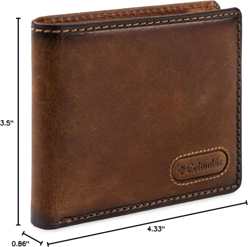 Vista 43 de Columbia Billetera plegable para hombre, múltiples ranuras para tarjetas, ventana de identificación