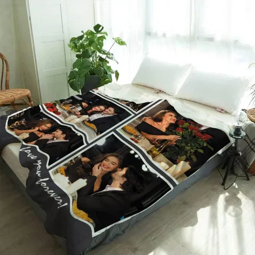 Vista 2 de Regalos personalizados para parejas: manta personalizada con fotos, manta personalizada con fotos, regalos de cumpleaños para novio, novia, esposa