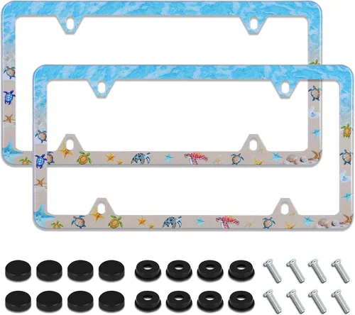 Vista 14 de Marco de matrícula de conciencia sobre el autismo, soporte para placa de matrícula de acero inoxidable, decoración de piezas de automóvil con Autism