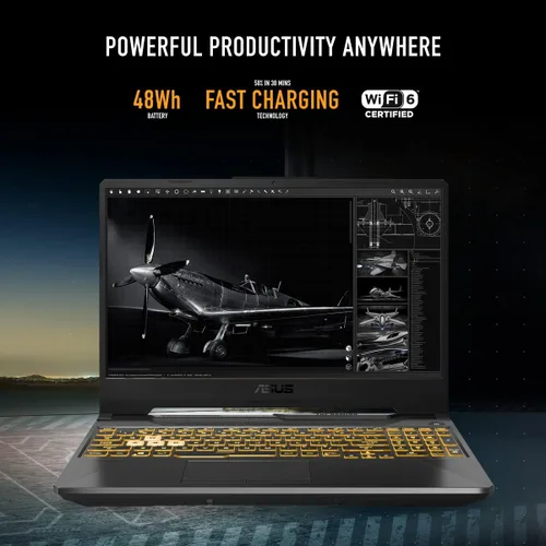 Vista 3 de ASUS (2023) TUF Gaming F15 Laptop para juegos, pantalla FHD de 15.6 pulgadas 144 Hz, procesador Intel Core i5-11400H, GeForce RTX 2050, 8 GB DDR4