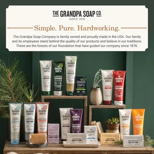 Vista 7 de The Grandpa Soap Company Crema de ducha limpiadora de carbón, aclara y restaura los poros congestionados, con carbón activado y aceite de semilla
