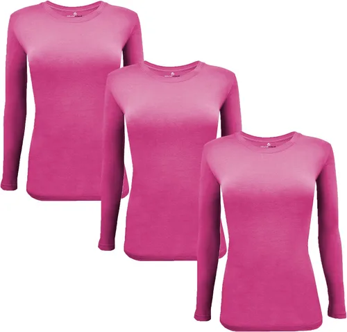 Vista 8 de Natural Uniforms Camiseta Under Scrub para mujer, cuello redondo, manga larga, paquete de 3, paquete múltiple de 3