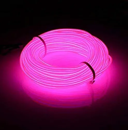 Vista 2 de Lychee cables de Neon brillante intermitente electroluminiscente con/batería para fiestas, decoración de Halloween