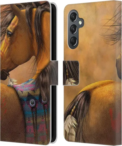Vista 311 de Head Case Designs Officially Licensed Laurie Prindle A Morgan Christmas Western Stallion Leather Wallet Case Compatible with Samsung Galaxy A07 4G