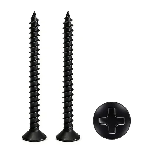 Vista 19 de Tornillos de madera M3 de 1-5/8 pulgadas, tornillos de madera cortos, tornillos pequeños de cabeza plana, tornillos autorroscantes para paneles