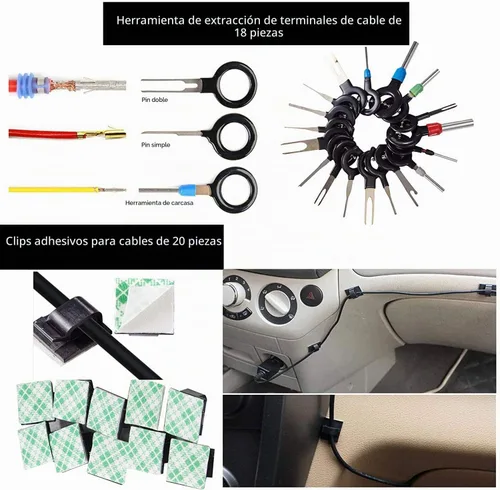 Vista 5 de Uolor Kit de herramientas de extracción de molduras de 268 piezas, kit de herramientas de palanca para automóvil, herramienta de extracción de panel