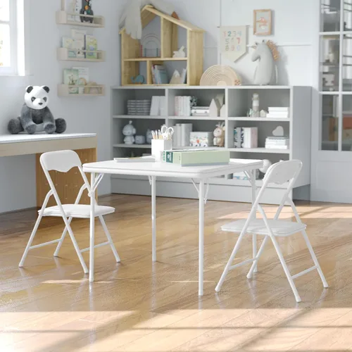 Vista 12 de Flash Furniture Mindy Kids - Juego de mesa y sillas plegables de 3 piezas para guardería y aulas, juego de mesa de actividades y sillas para niños