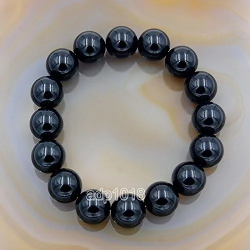 Vista 5 de AD Beads Brazalete con cuentas de piedras naturales con elástico, para curación Reiki 4,6,8,10,12mm