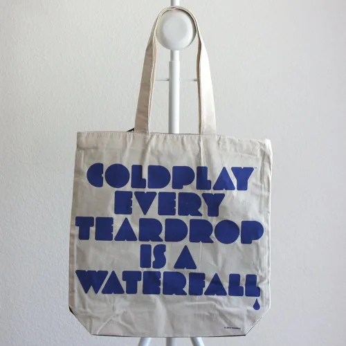 Vista 2 de Coldplay Bolso tote Fuzzy Man ETIAW de algodón con cremallera superior, Multi