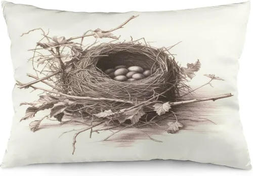 Vista 30 de Funda de almohada rústica de 12 x 20 pulgadas, diseño de cabaña en el bosque, súper suave, funda de cojín impresa de doble cara, funda de almohada